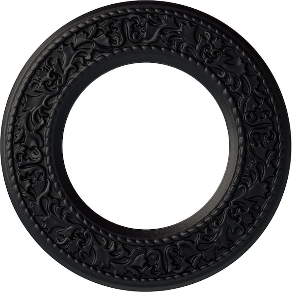 Ekena Millwork Blackthorn Ceiling Medallion (Fits Canopies up to 7 1/2"), 13 3/8"OD x 7 1/2"ID x 3/4"P, Steel Gray CM13BLSGS - main